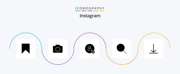 Instagram Glyph Icon Pack Including Video Sets Follow Search Contact — Vector de stoc