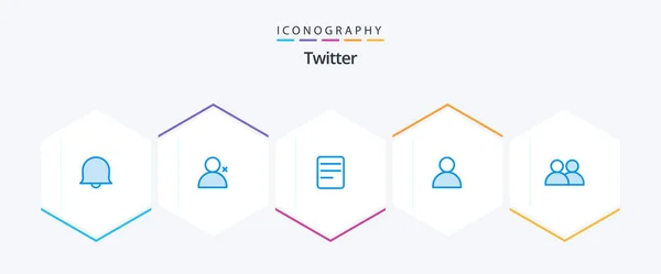 Pack Icônes Bleu Twitter Inclus Twitter Discuter Utilisateur Ajouter — Image vectorielle
