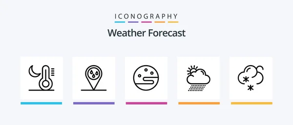 Weather Line Icon Pack Including Weather Weather Temperature Weather Creative — Stock Vector