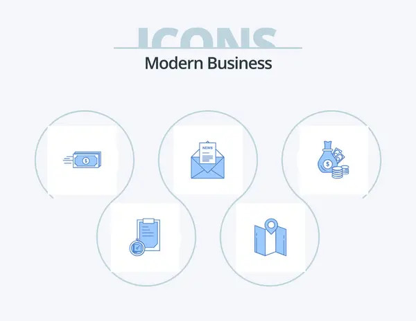 Modern Business Blue Icon Pack Icon Design Corresponding Email Pointer — Stockový vektor