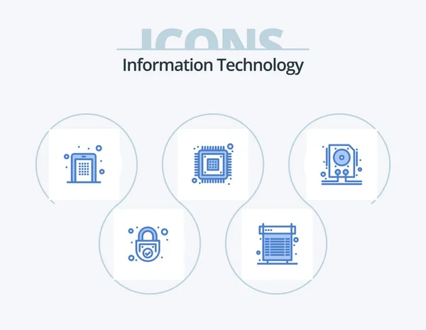 Information Technology Blue Icon Pack Icon Design Device Chip Heat — Stockvektor