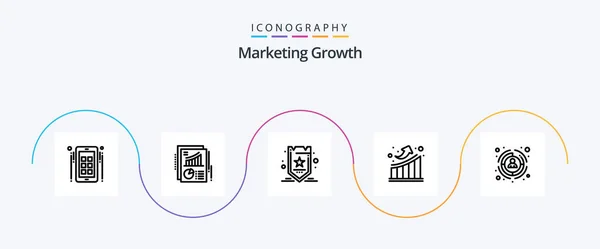 Marketing Growth Line Icon Pack Including Customer Marketing Statistics Graph — Stock vektor
