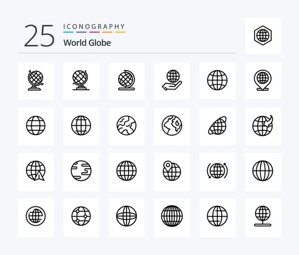 Globe Line Icon Pack Including Earth Internet Globe Globe Internet — Stockový vektor