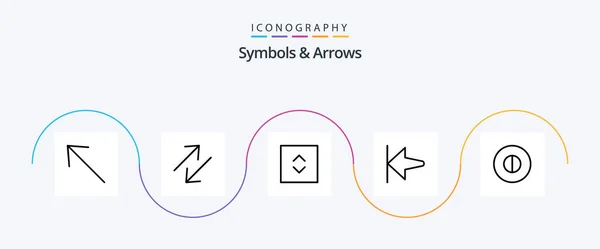 Symbols Arrows Line Icon Pack Including Square Symbols Ancient — Stock vektor