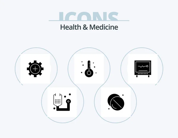 Health Medicine Glyph Icon Pack Icon Design Health Cardiogram Health — Wektor stockowy
