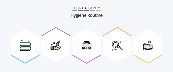 Hygiene Routine Filledline Icon Pack Including Hygienic Cleaning Cleaning Cleaning — Stockvector