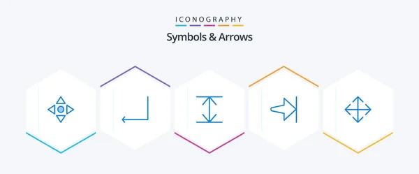 Symbols Arrows Blue Icon Pack Including Arrow Move — ストックベクタ