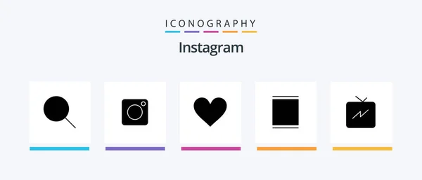 Instagram Glyph Icon Pack Including Refresh Twitter Instagram Timeline Instagram — Vettoriale Stock