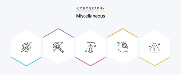 Miscellaneous Line Icon Pack Including Notice Click Statistics Chart — Stok Vektör