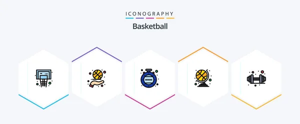Basketball Filledline Icon Pack Including Sport Dumbbell Sport Sports Club — 图库矢量图片