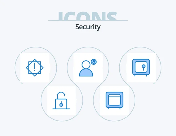 Security Blue Icon Pack Icon Design Profile Password Money Padlock — Vetor de Stock