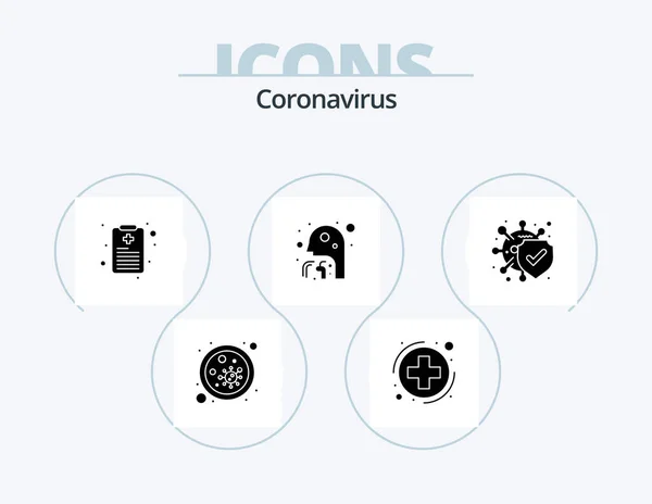 Coronavirus Glyph Icon Pack Icon Design Disease People Health Chart — Stok Vektör
