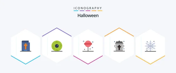 Halloween Flat Icon Pack Including Spider Halloween Halloween Halloween Icon — Archivo Imágenes Vectoriales