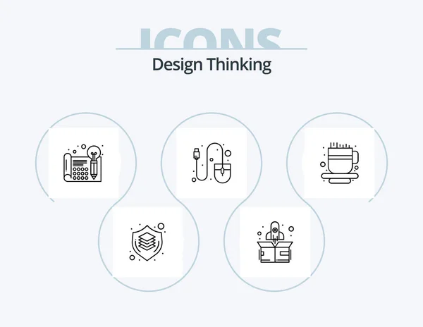 Design Thinking Line Icon Pack Icon Design Thinking Digital Image — Stock vektor