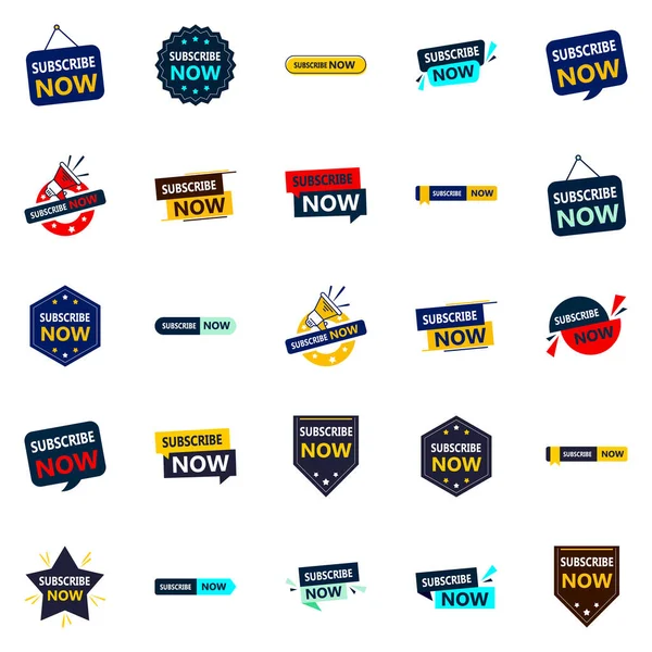Subscribe Now Vector Banners Memorable Graphic Design — Vector de stock