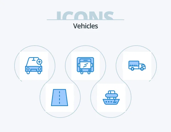 Vehicles Blue Icon Pack Icon Design Truck Delivery Transport Vehicles — Image vectorielle