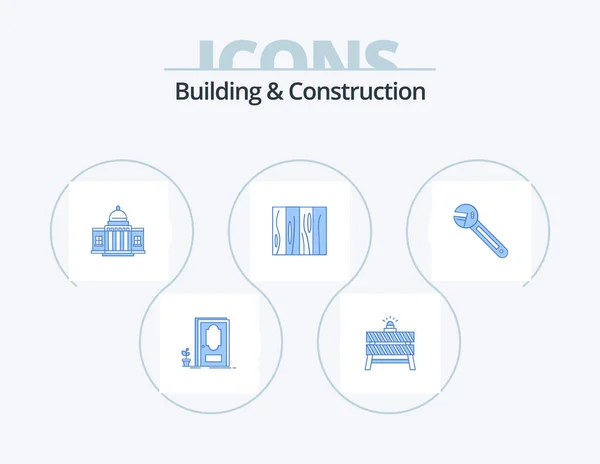 Gebäude Und Bau Blue Icon Pack Icon Design Möbel Platz — Stockvektor