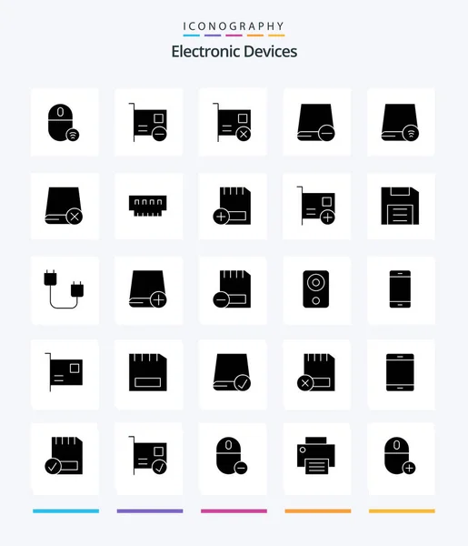 Creative Devices Glyph Solid Black Icon Pack Gadget Computers Hardware — Vector de stock