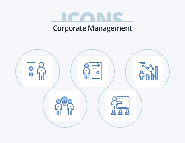 Corporate Management Blue Icon Pack Icon Design Fired Door School — Stockový vektor