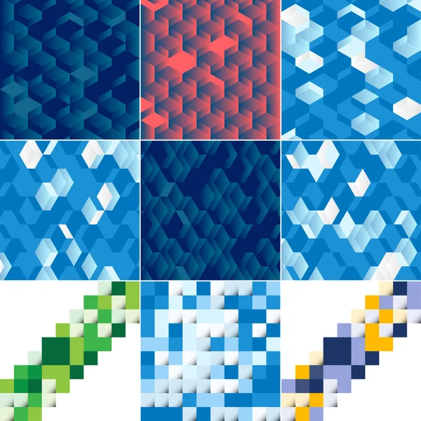 Blue Mosaic Pattern Mosaic Color Gradient Vector Illustration Suitable Design — Stock Vector