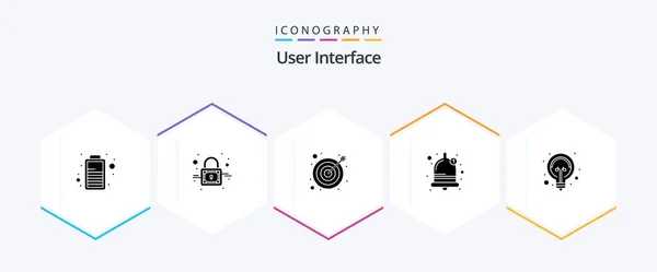 User Interface Glyph Icon Pack Including Tips Target Light Bulb — Archivo Imágenes Vectoriales