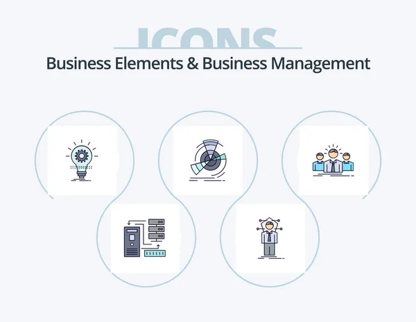 Business Elements Business Managment Line Filled Icon Pack Icon Design — Vector de stock