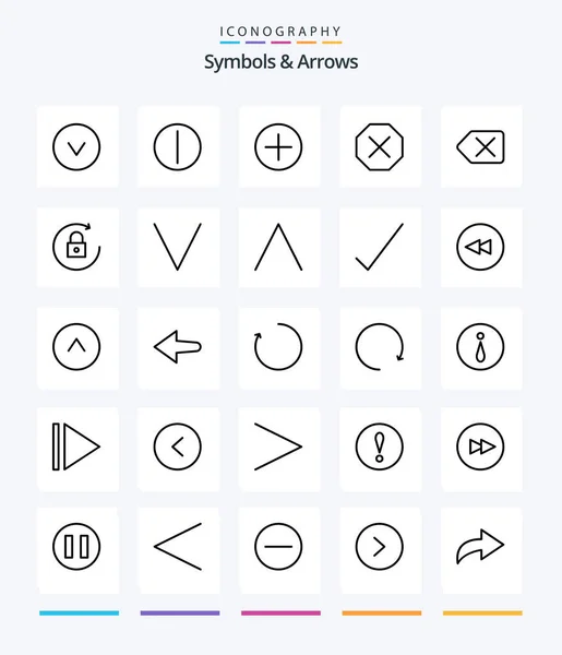 Creative Symbols Arrows Outline Icon Pack Rotate Arrow New Delete — Stok Vektör