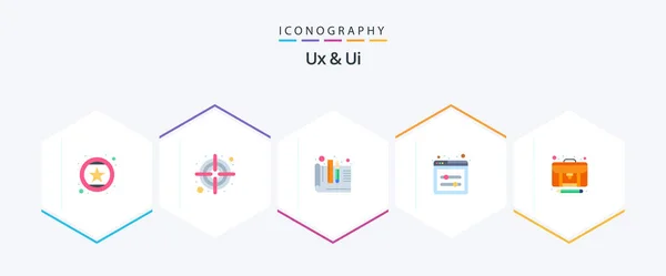 Flat Icon Pack Including Creator Article Creative User Interface Design — Wektor stockowy