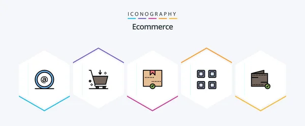 Ecommerce Filledline Icon Pack Including Add Page Approve Layout Parcel — 图库矢量图片