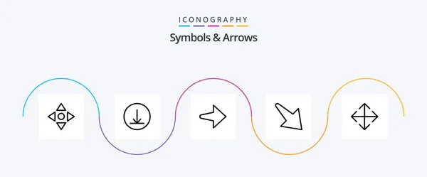 Símbolos Flechas Línea Paquete Iconos Incluyendo Abajo Transformar — Archivo Imágenes Vectoriales