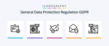 Gdpr Line 5 Icon Pack Including folder. security. compliance. open. gdpr. Creative Icons Design