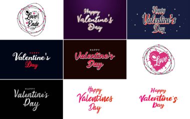 Love word art design with a heart-shaped gradient background