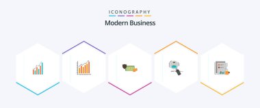 Modern Business 25 Flat icon pack including hunting. employee. business. search. money