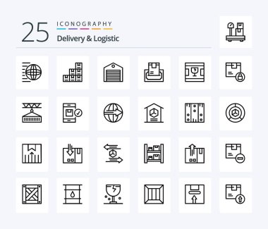 Delivery And Logistic 25 Line icon pack including money. cash. buy. package