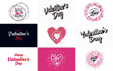 Happy Valentine's Day typography design with a heart-shaped balloon and a gradient color scheme