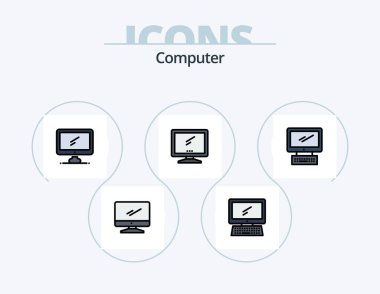 Computer Line Filled Icon Pack 5 Icon Design. .