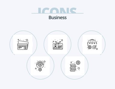 Business Line Icon Pack 5 Icon Design. money. light. solution. projector. beamer