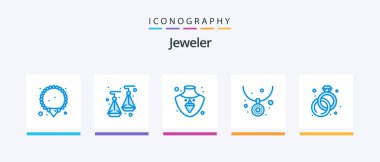 Jewellery Blue 5 Icon Pack Including . ring. gold. jewelry. necklace. Creative Icons Design