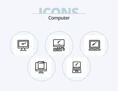 Computer Line Icon Pack 5 Icon Design. device. computer. imac. mobile. device