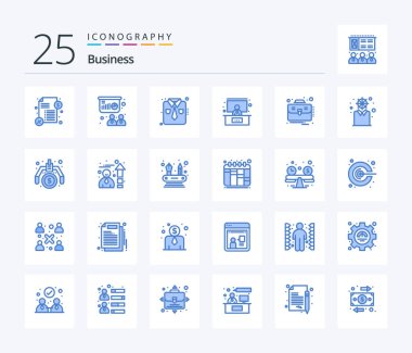 Business 25 Blue Color icon pack including suitcase. business. fashion. business. presentation