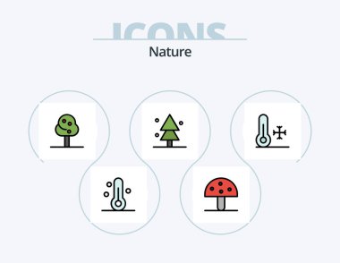 Nature Line Filled Icon Pack 5 Icon Design. night stars. nature. nature. peak. mountain