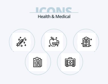 Health And Medical Line Icon Pack 5 Icon Design. test. medical. medical. clipboard. droop