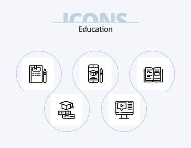 Education Line Icon Pack 5 Icon Design. a+. education. education. cap. education