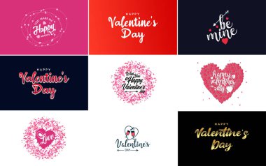 Be My Valentine lettering with a heart design. suitable for use in Valentine's Day cards and invitations