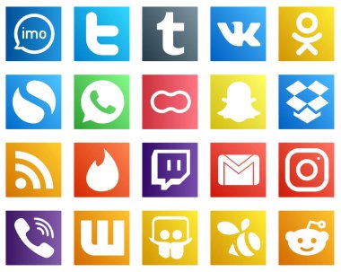 20 Minimalist Social Media Icons such as feed. dropbox. odnoklassniki. snapchat and mothers icons. Unique and high definition