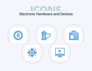 Devices Blue Icon Pack 5 Icon Design. movie. film. tv. devices. signal