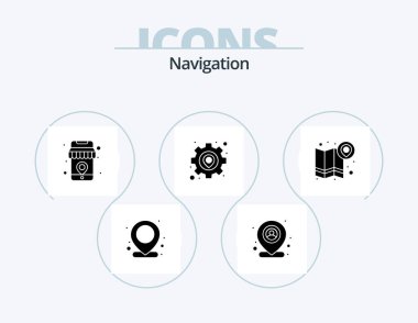 Navigation Glyph Icon Pack 5 Icon Design. map. map. online. location. pin