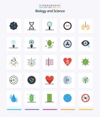 Creative Biology 25 Flat icon pack  Such As energy. ecology. genetics. bio. laboratory