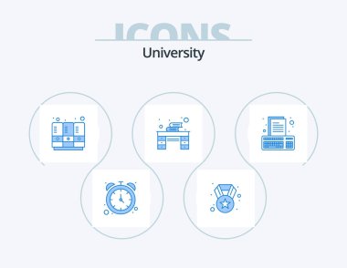 University Blue Icon Pack 5 Icon Design. compose. books. school lockers. study desk. desk