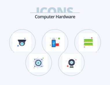 Computer Hardware Flat Icon Pack 5 Icon Design. ram. device. camera. computer. port